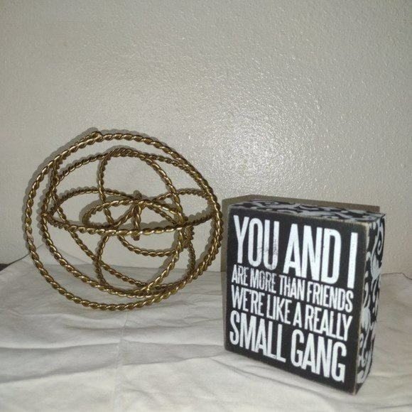 Box Sign Floral trimmed You and I size 4 x 4.5 x 1.75 in  Primitives by Kathy . - Picture 3 of 5